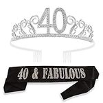 40th Birthday Gifts for Women, 40th Birthday Tiara and Sash