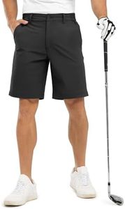 JHMORP Men's Golf Shorts Stretch Dry Fit Lightweight Hiking Casual Work Shorts with Pockets Outdoor Camping (Black,CA 36)
