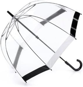 Fulton Birdcage-1 Umbrella, Black & Whitetrim, Walking Length, Single
