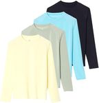 4 Pack Womens Long Sleeve Rash Guard Shirt Top Swim Shirts Surf Sun Protection UPF SPF Beach Hiking Summer UV Rashguard