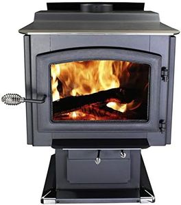 Ashley Hearth AW3200E-P 3,200 Sq. Ft. EPA Certified Pedestal Wood Burning Stove with Blower, Large, Black