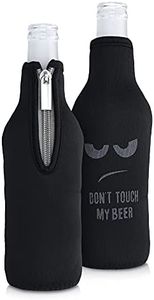 kwmobile 2X Rafraîchisseur de Bouteille Compatible avec Bouteille 330ml - Lot de Refroidisseurs Bouteilles Verres Bière Vin Soda - Don't Touch My Beer Blanc-Noir