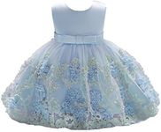 Dressy Daisy Baby Girls Wedding Flower Girl Pageant Dress Party Tulle Skirt for Special Occasion Size 9-12 Months Blue