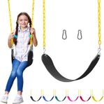 Jungle Gym Kingdom Swing for Outdoor Swing Set - Pack of 1 Swing Seat Replacement Kit with Heavy Duty Chains - Backyard Swingset Playground Accessories for Kids (Black﻿)