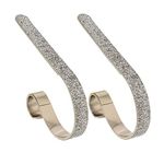 H&D Haute Decor Original Mantel Clip : Stocking Hanger : 2 Pack : Silver Glitter Finish