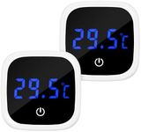 EEEKit 2 PCS Digital Aquarium Thermometer, LED Display with Touch Switch, High Precision ±0.5°C, Energy-Saving, Back Sticker, 0°C~60°C Measuring Range