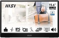 MSI PRO MP161 E2 15.6 Inch Full HD Portable Monitor - 1920 x 1080 IPS Panel, 60Hz, Eye-Friendly Screen (PC, Laptop, Mobile), Speakers, Enhanced Chassis & Kickstand - Mini-HDMI 2.0b, 2 x USB Type-C