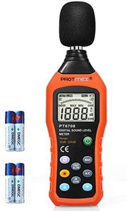 Protmex PT6708 Sound Level Meter, Digital Decibel Reader Measurement, Range 30-130 dB, Accuracy 1.5dB Noise Meter with Large LCD Screen Display, Fast and Slow Selection (Batteries Include)