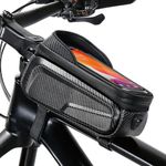 SPEEDCYC Bike Phone Frame Bag,Bike Phone Mount Bag Waterproof Top Tube Bike Phone Case with Sensitive Touch Screen Bicycle Pouch Fits Phones Under 6.7",Black-3