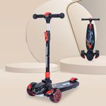 R for Rabbit Road Runner Racer Scooter for 3+ Years Kids, Scooter for Kid, 4 Level Height Adjustment, PU LED Wheels & Weight Capacity Upto 75 kg Kick Scooter | 6 Months Warranty | (Pure Black)