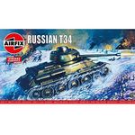 Airfix Vintage Classics Set - A01316V Russian T34 - Plastic Model Tank Kits for Adults & Children 8+, Set Includes 58 Pieces, Sprues & Decals - 1:76 Scale Model Tank Set