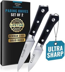 Cutluxe Paring Knife Set – 4" Fruit Knife and 3" Peeling Knife – Small Knife with Razor Sharp Blade – High Carbon German Steel, Full Tang & Ergonomic Handle Design – Artisan Series