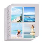 AOPULE 100 Pack Photo Album Refill Pages 4x6,A4 Size 11 Hole Photo Sheet Protector Ultra-Clear Photo Sleeves Holding 800 Pictures Double-Sided 4 Pocket Photo Pages Card Sleeve