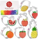 Fruit Basket Cookie Cutters 7-Pc. Set Made in The USA by Ann Clark, Lemon, Peach, Pineapple, Watermelon, Orange, Strawberry, Apple