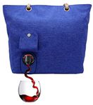 PortoVino City Tote Bag - Canvas Wine Purse with Hidden Spout and Dispenser Flask for Wine Lovers that Holds and Pours 2 bottles of Wine! For Traveling, Concerts, Bachelorette Party - Royal Blue