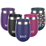 SHO Pacto - Ultimate Insulated Stainless Steel Reusable Coffee Cup & Stemless Wine Tumbler - 8 Hours Hot, 12 Hours Cold - 360ml - BPA Free (Midnight Blue, 360ml)