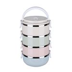 Travel Dog Bowls, 4 Tiers Travel Pet Bowls Portable Stainless Steel Food Container with Handle for Dog Cat Feeding, 24oz