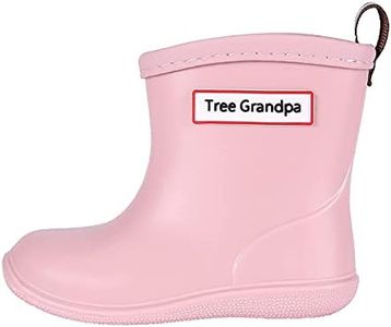 Tree Grandpa Toddler Rain Boots Size 5 for Boys Girls Waterproof Baby Kids Rain Boots With Easy-on…