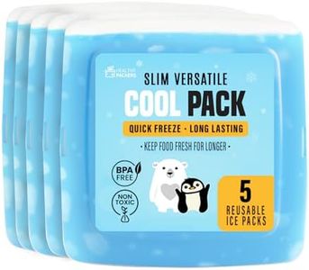Healthy Packers Pack de glace pour boîte à déjeuner – 5 packs de glace – Sacs de congélation originaux fins et durables pour votre déjeuner ou sac isotherme
