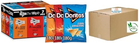 Walkers Doritos Variety Box, 7 x 180g (2 x Cool Original Tortilla Chips, 2 x Tangy Cheese Tortilla Chips, 3 x Chilli Heatwave Tortilla Chips) Boxed Slamtech