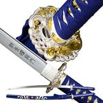 CHENGYING Katana Sword,Real 41 Inch 3.42 Pound Full Tang White Japanese Samurai Sword CY-2022ABUA-1,We Provide a Variety Katanas,Perfect for Gifts and Collections (4.Blue Dragon)