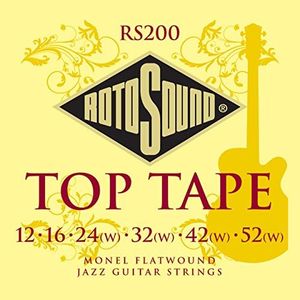 Rotosound RS200 Top Tape Monel Flatwound Electric Guitar String (12 16 24 32 42 52)