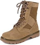 Gaorui Women's Cuff Lace Up Military Combat Boots Ankle High Hiking Lace-Up Boot Mid Knee High 7.5- M US Women Camel