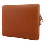 MOSISO Laptop Sleeve Compatible with MacBook Air 13 inch M3 M2 M1 A3113 A2681 A2337 A2179 A1932 2024-2018 / Pro 13 inch M2 M1 2024-2016, PU Leather Padded Bag Waterproof Case, Brown