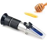 3-in-1 Honey Refractometer for Honey Moisture, Brix and Baume, 58-90% Brix Scale Range, Honey Moisture Tester with ATC, Ideal for Honey, Milk, Sugar Syrup, Fruit jam and Molasses, Beekeepers