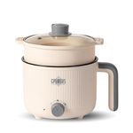 CPENSUS Mini multipurpose electric kettle with steamer 1.2L inner pot Non-stick hotpot cooker for cooking hot water rice idli momos tea 600W Portable Travel