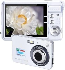 Cámara Digital para Adolescentes, 4K 48MP Ultra HD Point and Shoot Camera, 2.7in LCD Recargable Estudiantes Cámara Compacta con Zoom Digital 8X, Mini Cámaras Vlogging Regalo para (Plata)