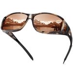 URUMQI Polarized Sunglasses Over Glasses, Wrap Around Sun Shades for Men Women, Lightweight TR90 Frame UV400 Protection