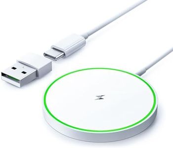 AMSKY Magnético Cargador Compatible con Magsafe Apple, 15W Cargador Inalámbrico para iPhone, Blanco Cargador para iPhone Carga Rapida Inalambrico, Carregador Sem Fios Compatible con iPhone y Airpods