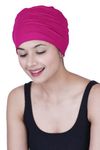 The Headscarves Women Silky Soft Bamboo Viscose Sleep Cap for Hair Loss Chemo Headwear Skull Cap Free Size (Multicolor) (HS3_Magenta)