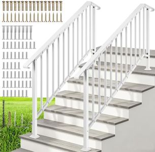 VIVOHOME 6-Step Hand Rails for Outdoor Steps with Curved Ends and Balusters