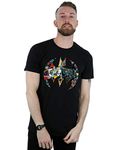 DC Comics Men's Batman Comic Book Logo T-Shirt Black Small