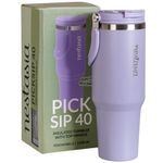 Nestasia PickSip40 Tumbler with Straw & Top Handle 1.2L | Insulated Stainless Steel Sipper Water Bottle for Adults with Dual Flip Opening Sip-Swig Leakproof Lid for Office & Gym (Periwinkle)