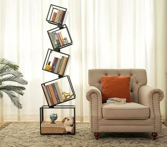 Asuli Bookshelf 2024 New, 5-Tier Bookshelves, 67" Tall Black Bookshelf, Book Shelf, Bookcase, Modern Bookshelf, Storage Shelf for CDs/Books/Collections, Display Shelf for Livingroom, Bedroom, Office