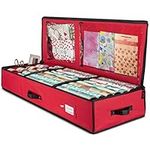 ZOBER Premium Wrap Organizer, Interior Pockets, fits 18-24 Standers Rolls, Underbed Storage, Wrapping Paper Storage Box and Holiday Accessories, 40â€ Long - Tear-Proof Fabric - 5-Year Warranty