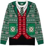 The Ugly Sweater Co. Interactive Ugly Christmas Sweaters for Holiday Fun Tacky Unisex Design, Perfect Snug Fit Breathable (Emerald, Medium)