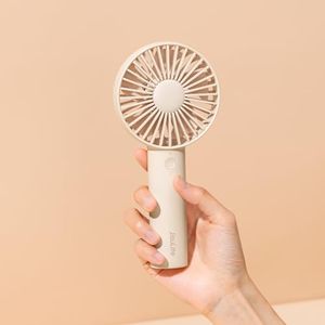 JISULIFE Handheld Fan, 【4500mAh】Portable Small Fan with 3 Speeds, USB Rechargeable Hand Fan, Personal Fan Battery Operate for Outdoor, Indoor, Commute, Office, Travel -Beige