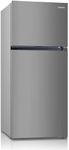 THFRIONE 30“ Top Freezer Refrigerator with 17.6 Cu. Ft.Capacity, Adjustable Thermostat Control, Full Size Freestanding Frost Free Fridge for Garage/Office/Home/Apartment, Stainless Steels Grey