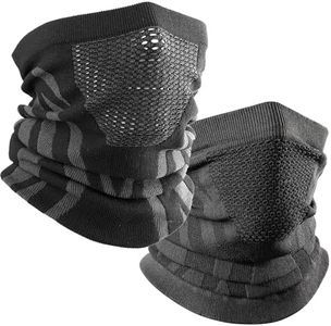 WTACTFUL Winter Neck Gaiter Neck Warmer Half Face Ski Mask Cover Cold Weather Windproof Tube Bandana Balaclava for Running Skiing Hunting Snowboarding Cycling Motorcycle Running All Black Black