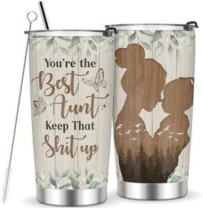 KOOLDRINK Gifts for Aunt from Niece Nephew-Funny Auntie Gifts for Mothers Day,Birthday,Valentines Day,Christmas-Vacuum Insulated Auntie 20oz Coffee Mug Multicolor
