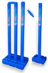 Cricket Best Buy CBB stumps for cricket - Blue wicket with target stump set, cricket stumps with a base of Plastic, cricket wickets with Multi Surface Placement