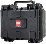 Monoprice Weatherproof/Shockproof Hard Case - Black IP67 Level dust and Water Protection up to 1 Meter Depth with Customizable Foam, 8" x 7" x 4