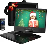 12" Portable DVD Player with 5-Hour Rechargeable Battery, 10.1" HD Swivel Display Screen, Support CD/DVD/SD Card/USB, Car Headrest Case, Car Charger, Last Memory Valentines