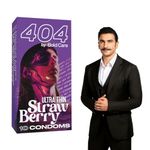 Bold Care 404 Super Ultra Thin Strawberry Flavored Condoms For Men | 60 Microns | 10 Units (Pack of 1)