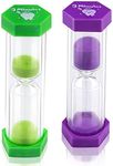 Jeowoqao Tooth Brushing Timers for Kids and Teens, 3 Minutes Hourglass Sand Timer for Brushing Tooth, Pack of 2