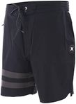 Hurley Mens Phntm Blck Prty Rngd 18 Board Shorts, Black, 30 EU